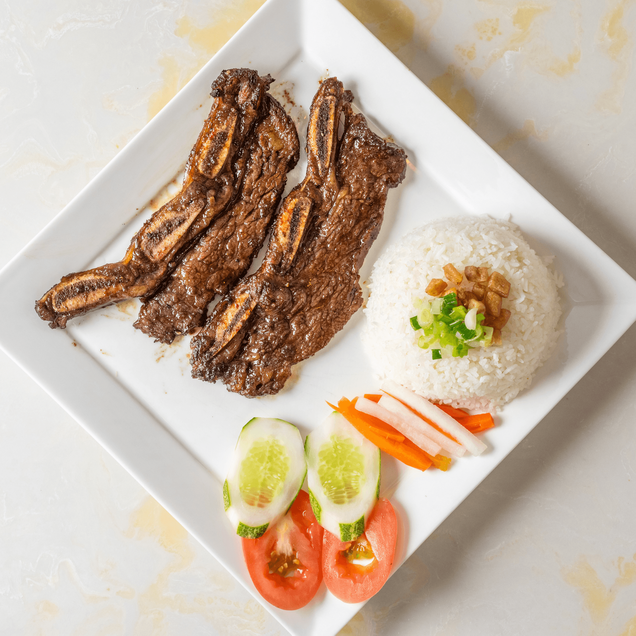 M3. Korean BBQ Short Ribs Rice Plate / Cơm Sườn Bò Đại Hàn.