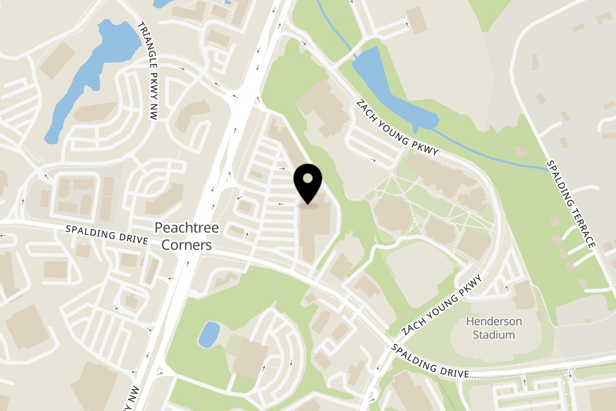 Map showing the location of WonderPho on 5450 Peachtree Pkwy NW in Norcross